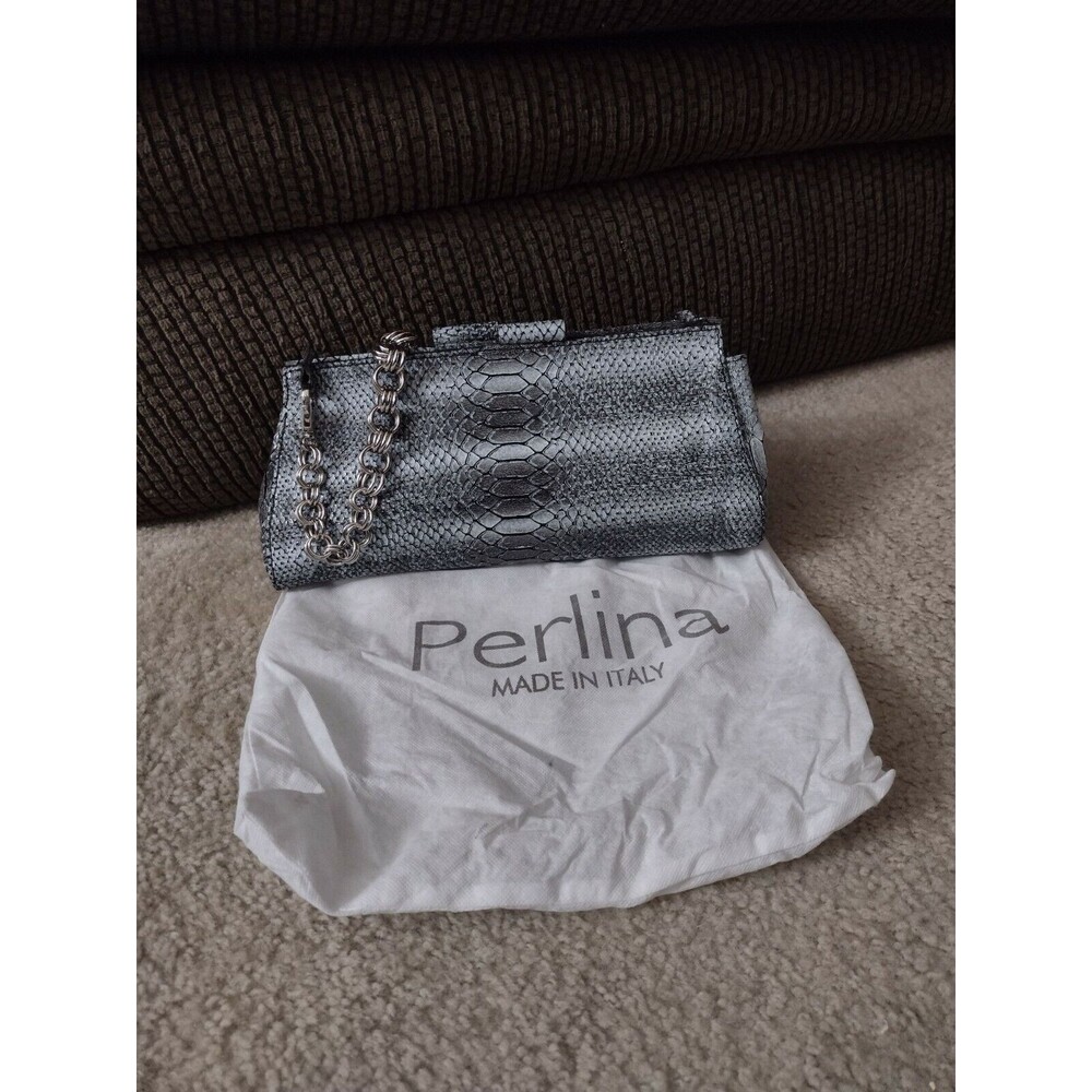 Perlina black, gray and white handbag